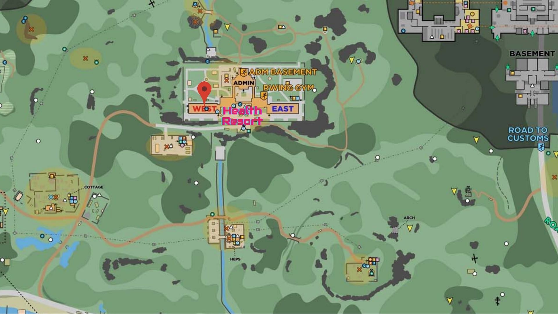 Location of the Health Resort (Image via Battlestate Games)