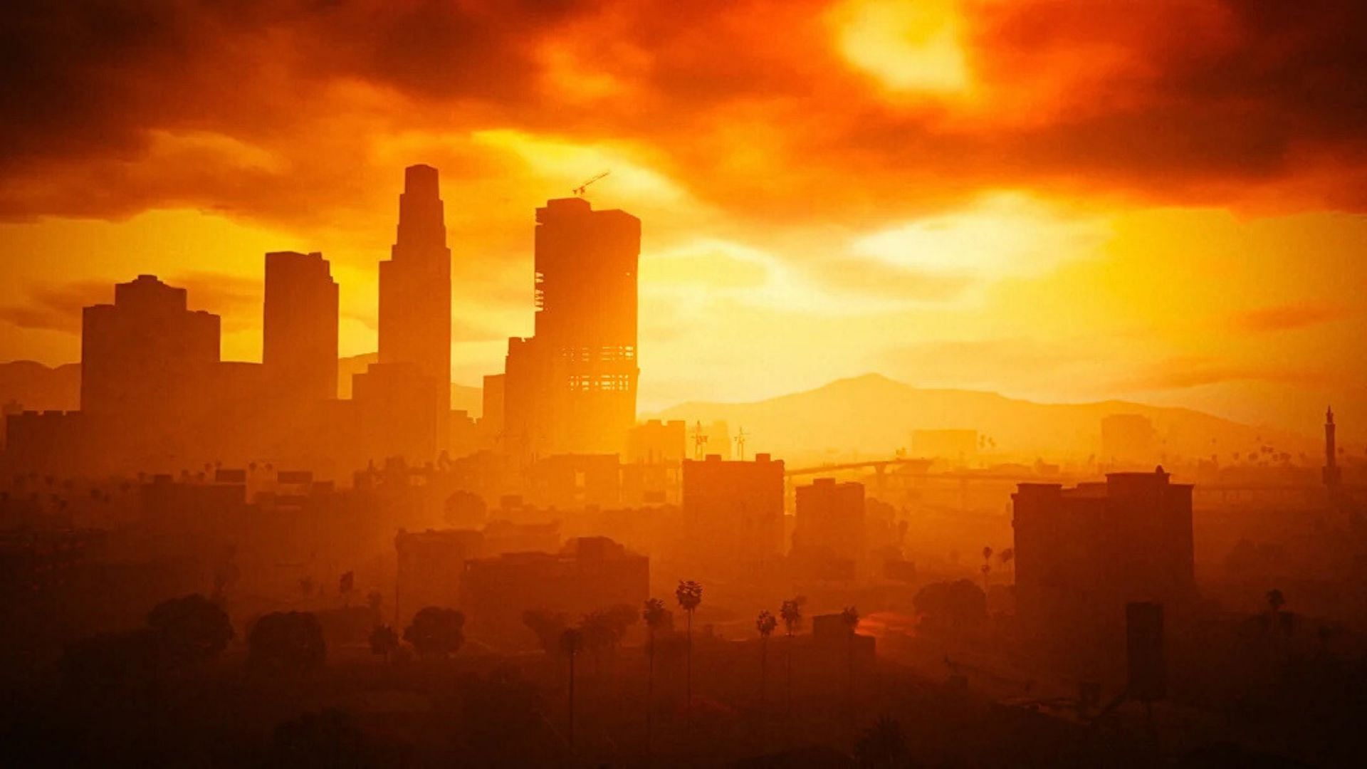 Los Santos&#039; Halloween event sunset (Image via Reddit/u/SattvaMicione)