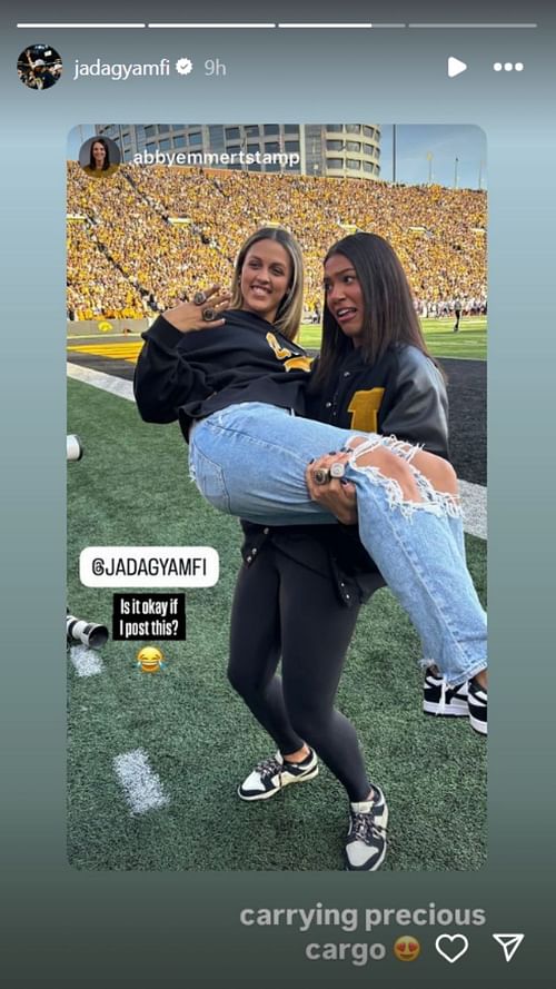 Jada Gyamfi's IG story with Gabbie Marshall