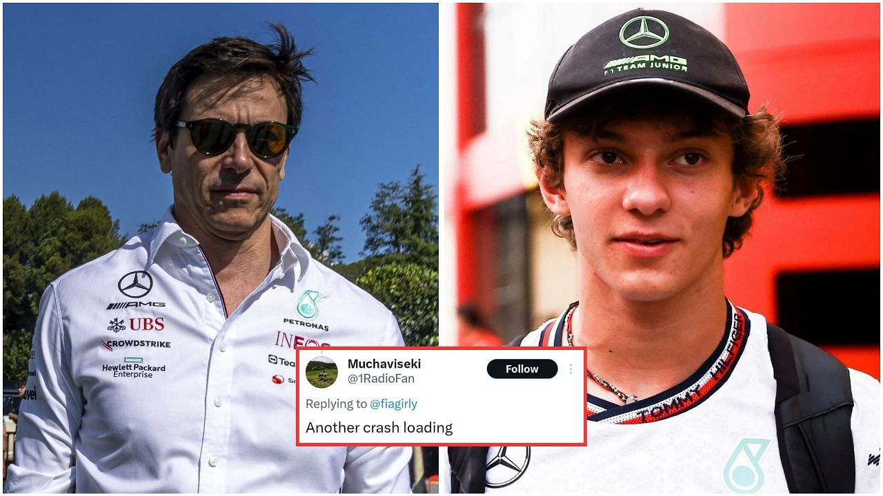 Toto Wolff and Kimi Antonelli. Credit: Getty Images. Fan reaction by (x.com/1RadioFan)