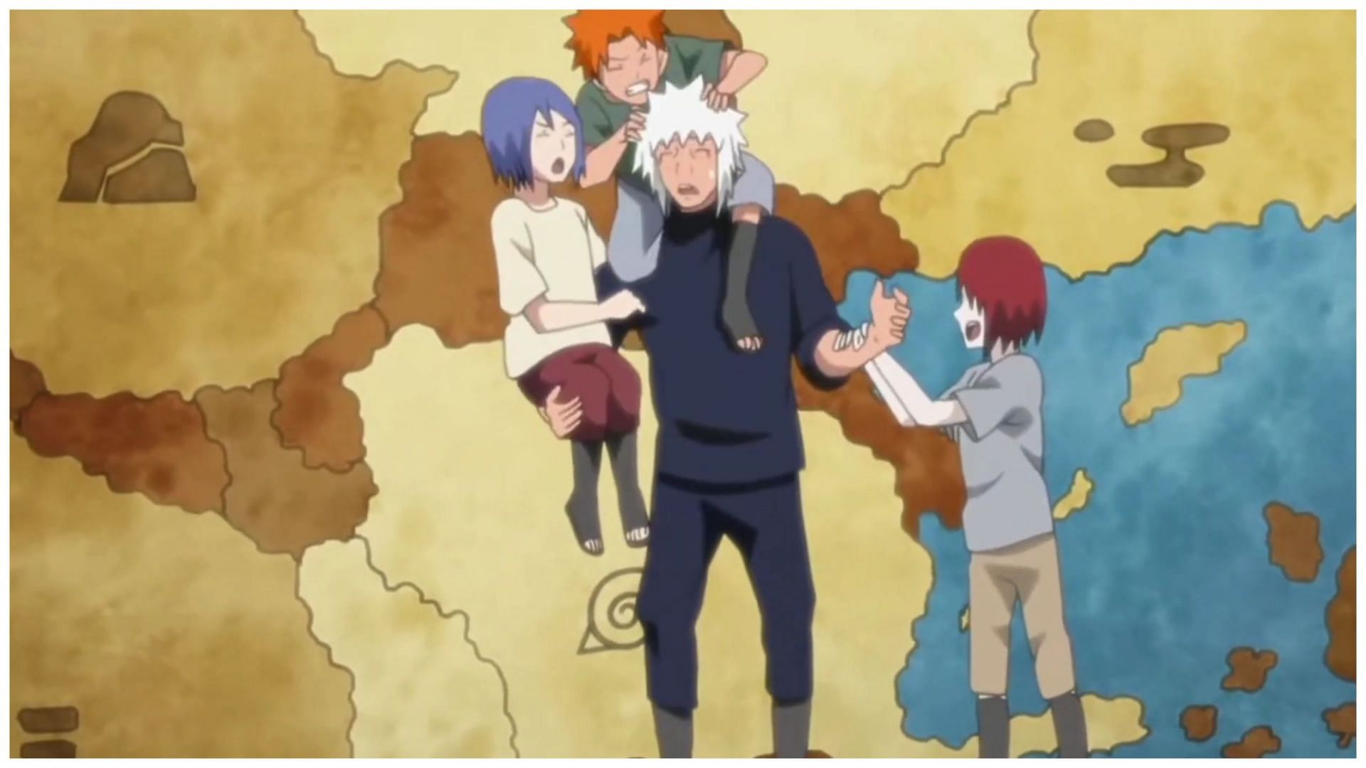 Jiraiya, Nagato, Yahiko, and Konan as shown in the anime (Image via Studio Pierrot)