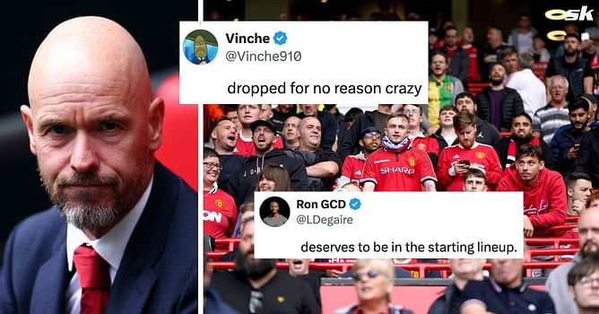 “Dropped for no reason”, “The manager never learns” - Manchester United fans call Ten Hag ‘crazy’ for dropping 22-year-old from line-up vs Brentford