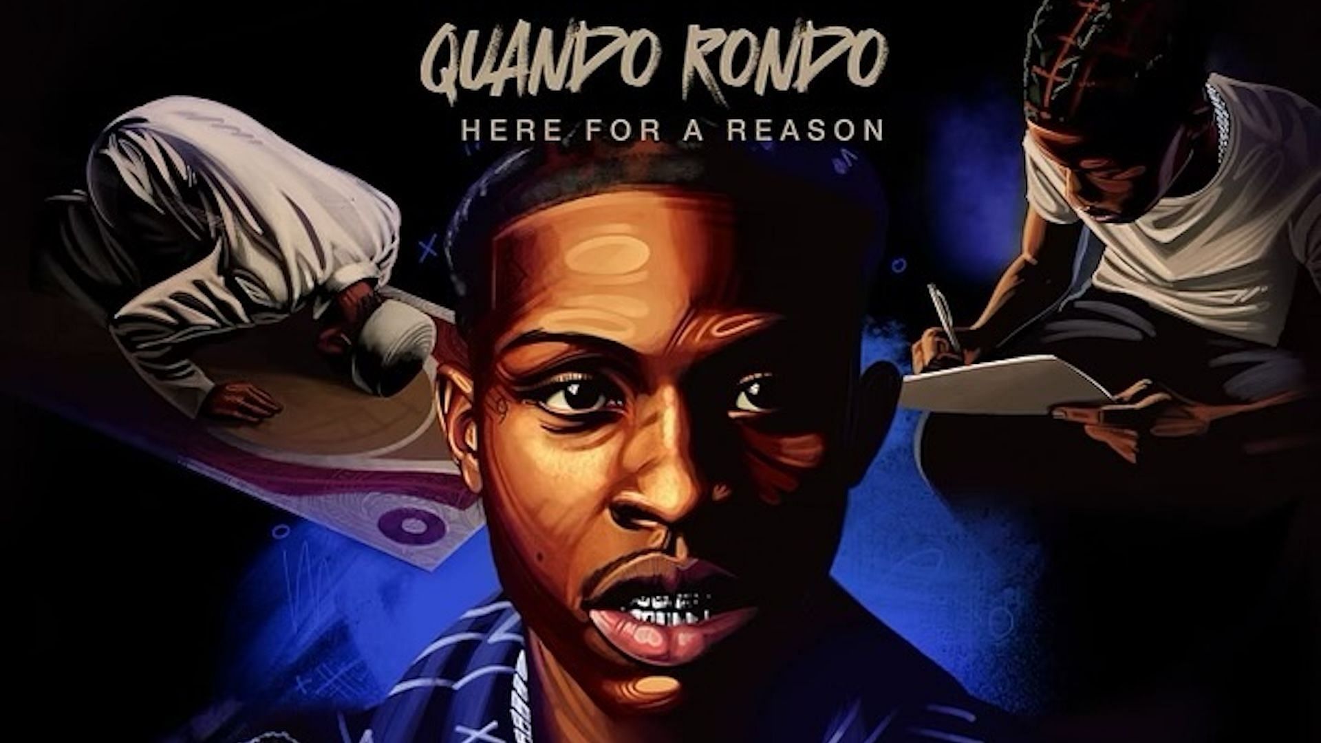 The official cover art for Quando Rondo&#039;s sophomore hip-hop album &#039;Here For A Reason&#039; (Image via Instagram/@quando_rondo)