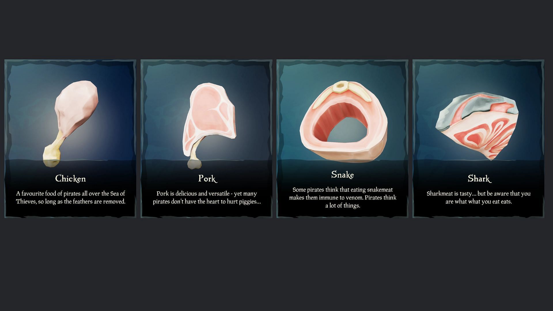 All meat items in Sea of Thieves (Image via Xbox Game Studios)