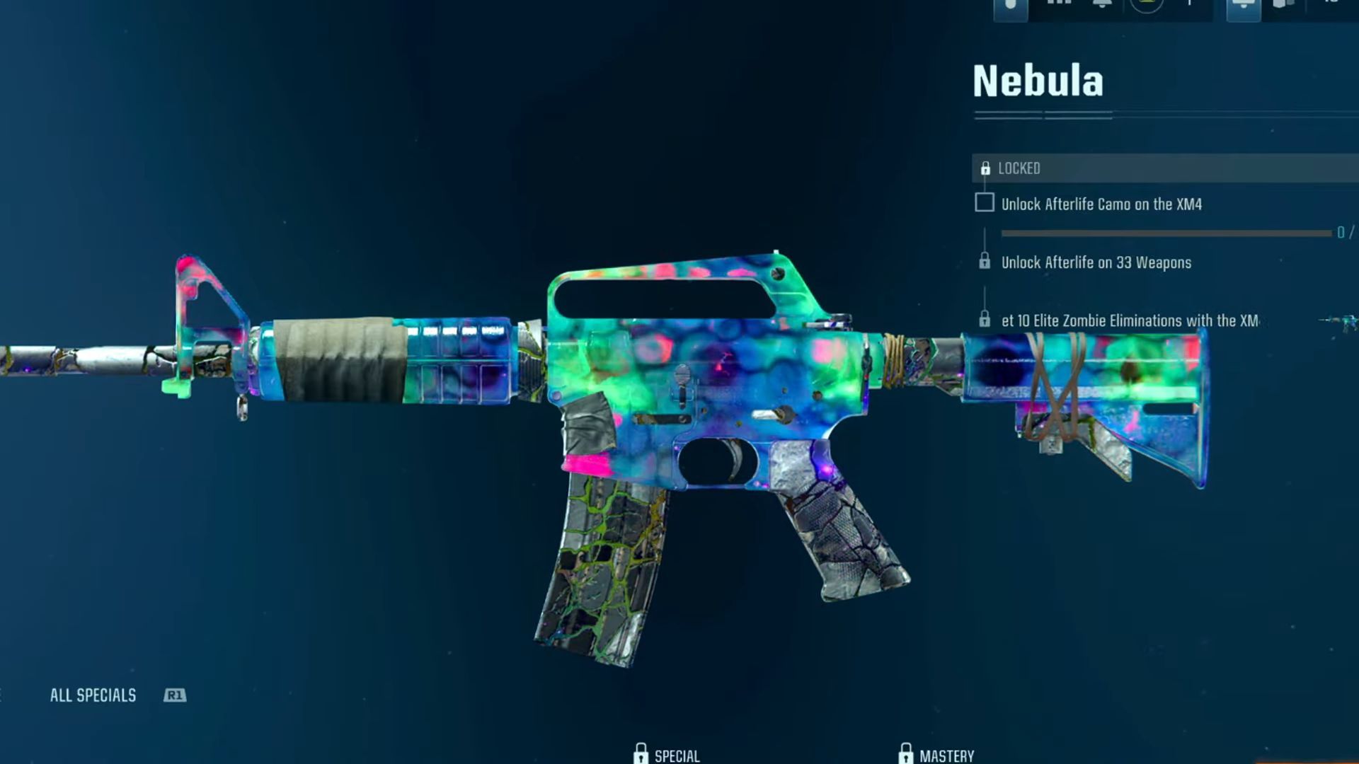 Nebula animated mastery camo in Black Ops 6 Zombies (Image via Activision)