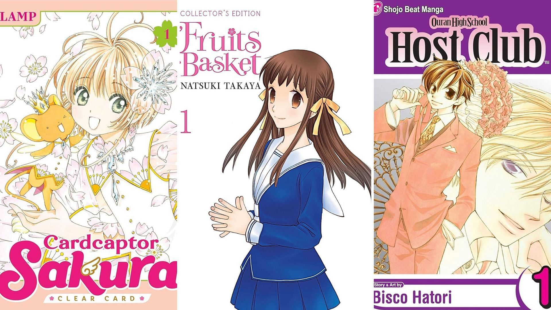 Cardcaptor Sakura by CLAMP, Fruits Basket by Natsuki Takaya, Ouran High School Host Club by Bisco Hatori