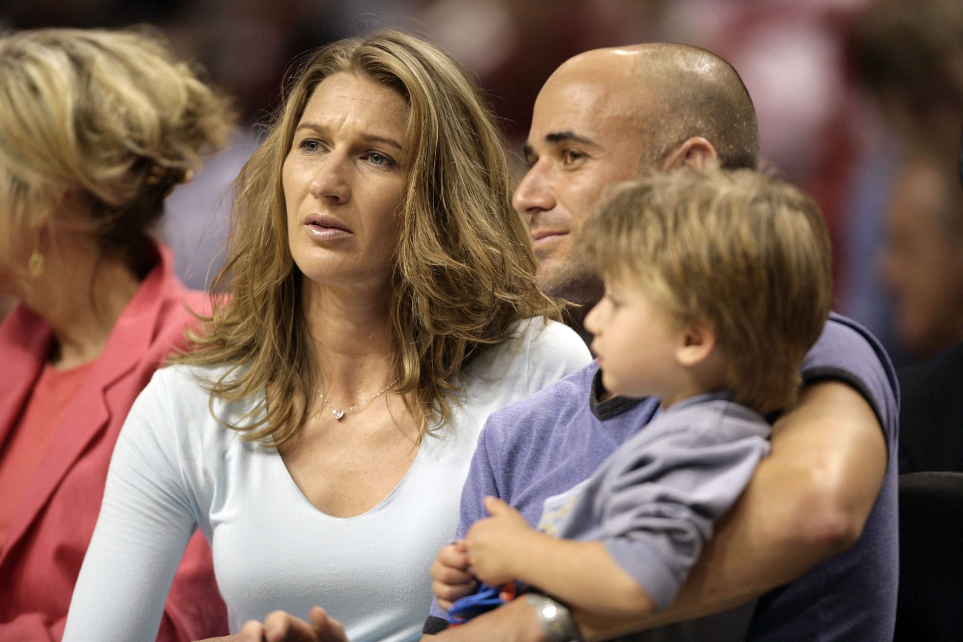 Steffi Graf, Andre Agassi and their son Jaden (Source: Getty)