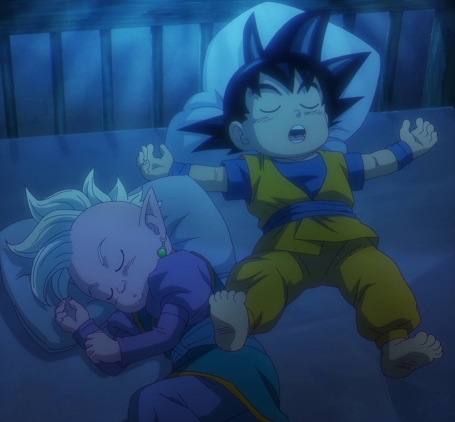 Shin and Goku sleeping (Image via Toei Animation).