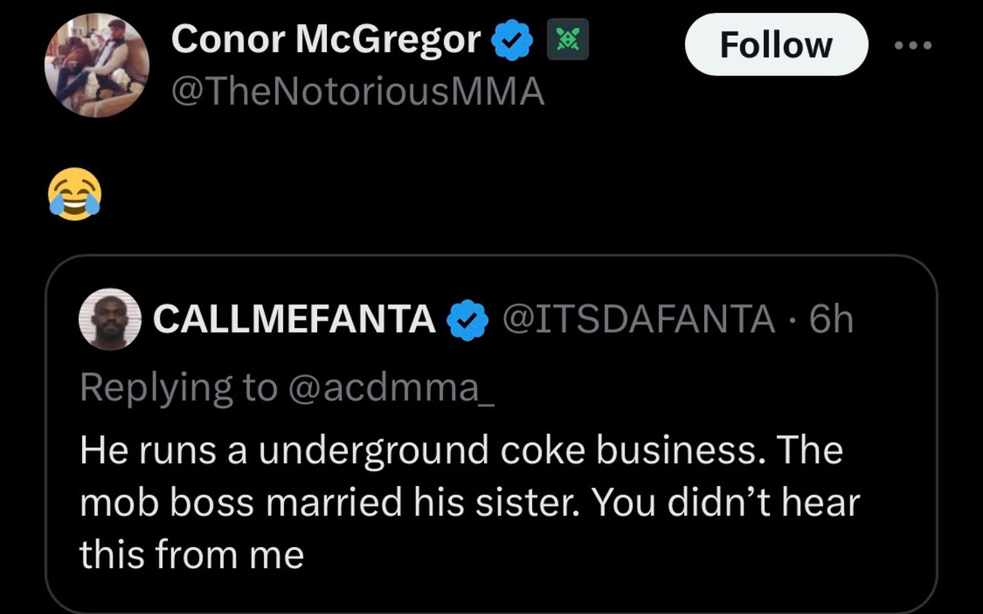 Conor McGregor's reaction