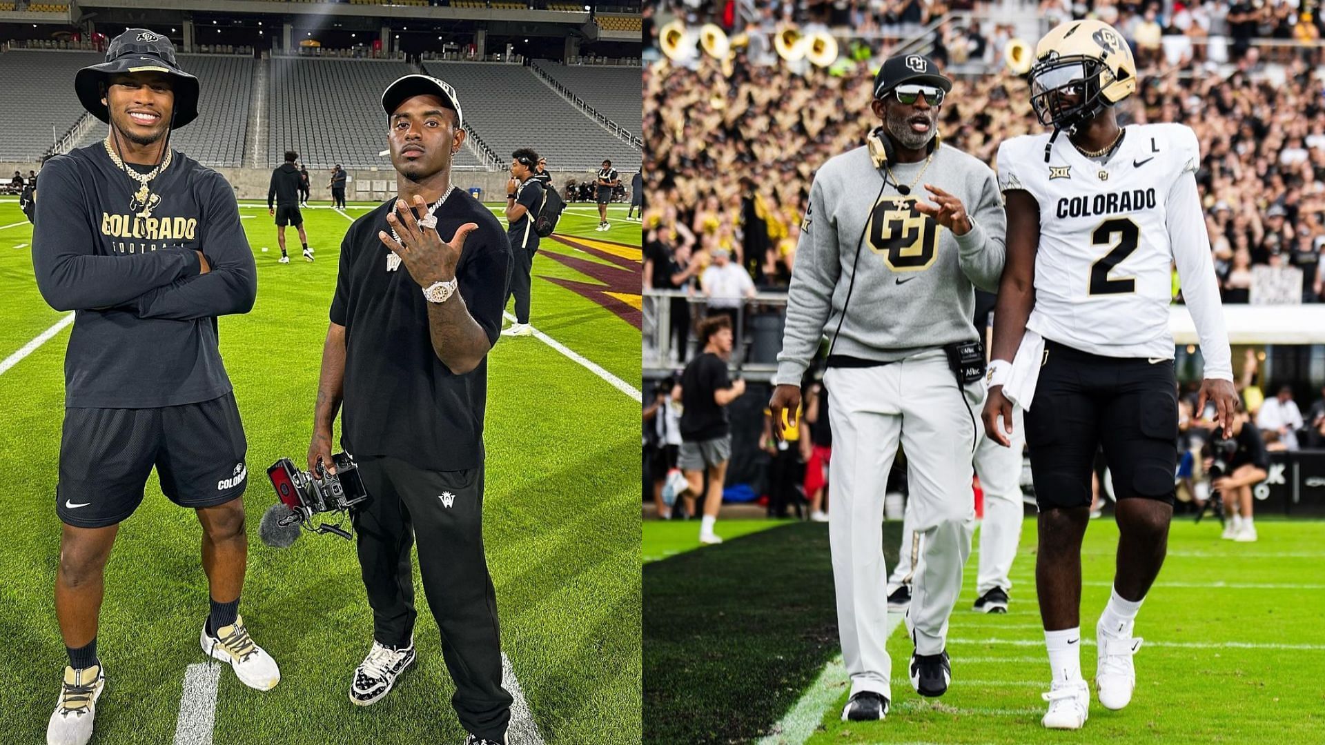 Deion Sanders and his sons, Shilo, Bucky and Shedeur (Sanders IG handles)