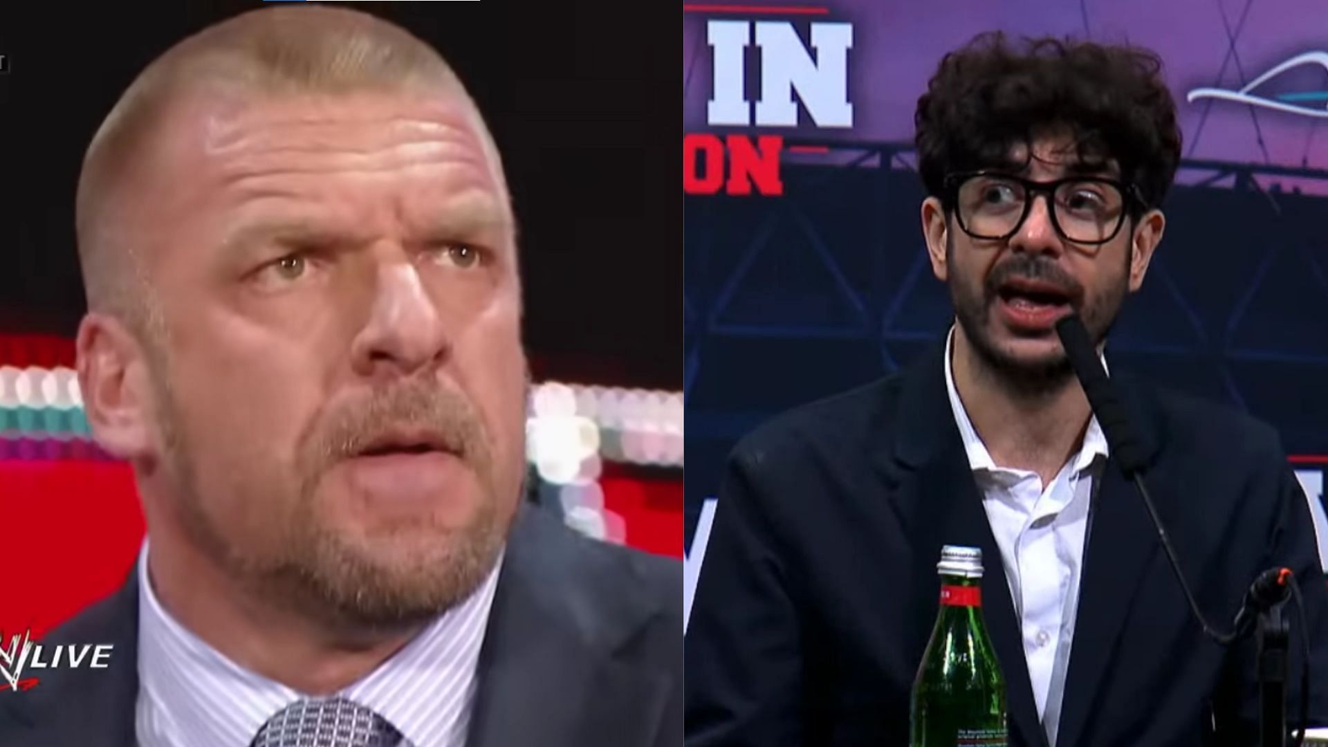 Triple H and Tony Khan. (Image via AEW &amp; WWE YT)