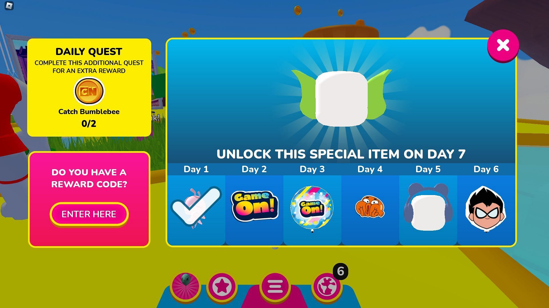 Redeem codes in Cartoon Network Game On (Image via Roblox)