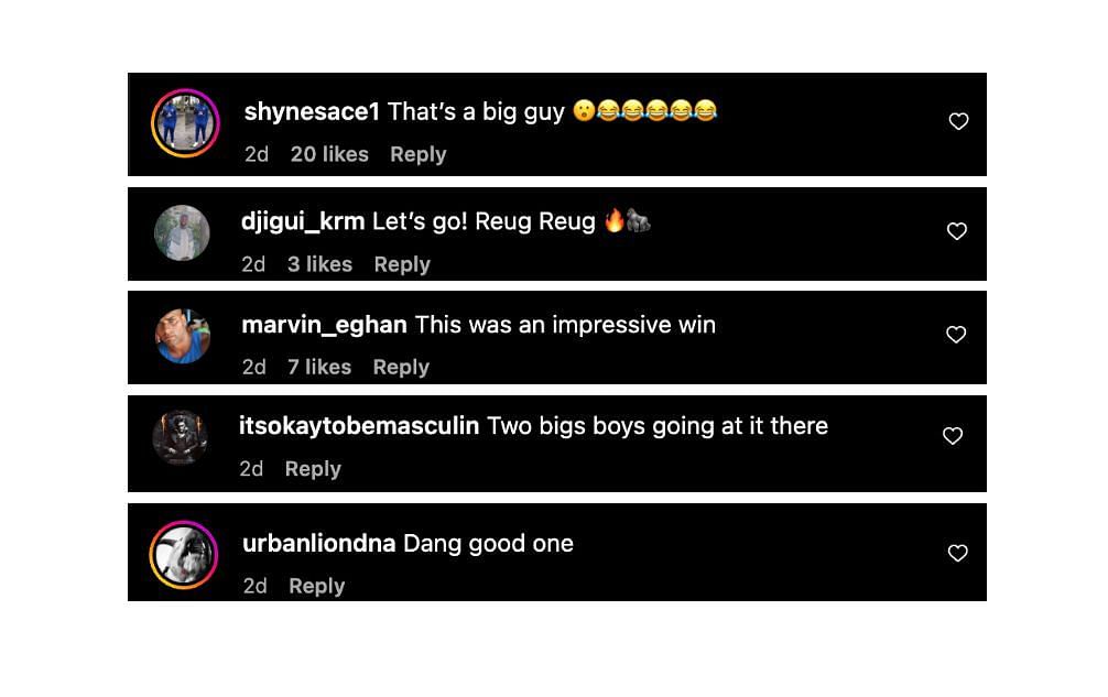 Screenshot of fans&#039; comments. [ONE Championship/Instagram, screenshot]