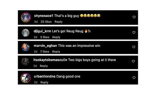 Screenshot of fans' comments. [ONE Championship/Instagram, screenshot]