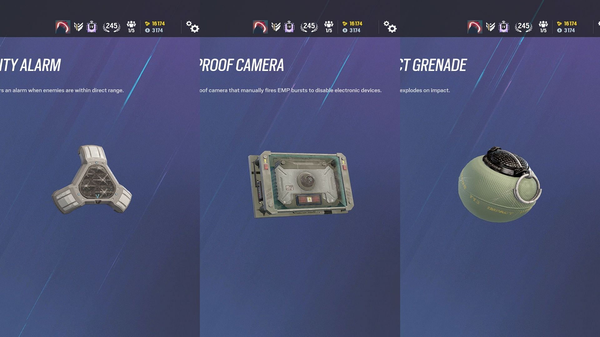 All secondary gadgets found in a Goyo loadout in Rainbow Six Siege (Image via Ubisoft)