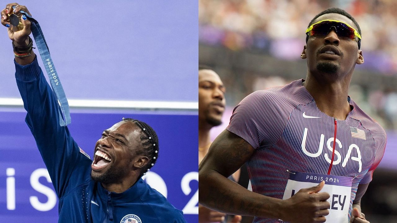 Noah Lyles and Fred Kerley (Images via: Both Getty)