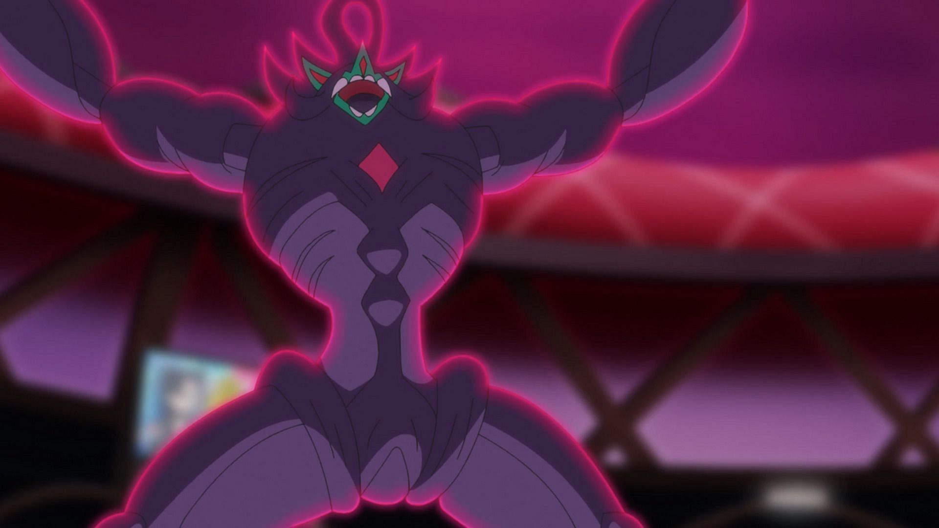 Gigantamax Grimmsnarl's greatly extended limbs make it look more awkward than its base form (Image via The Pokemon Company)