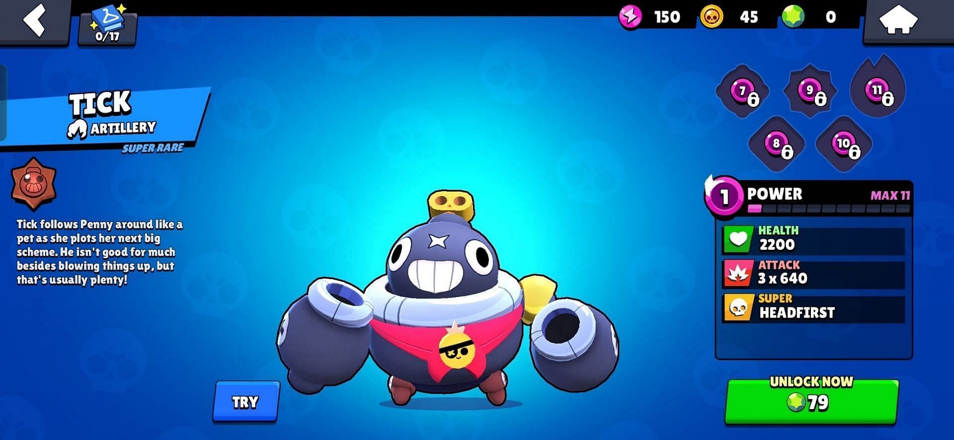 Tick is a Super Rare brawler (Image via Supercell)