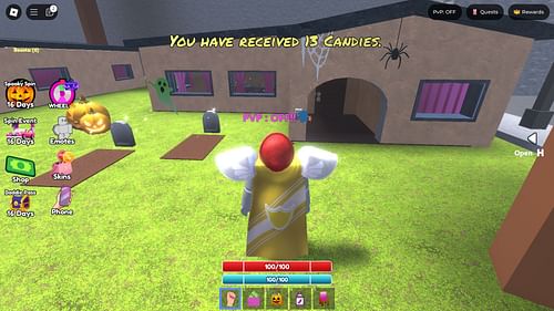 Receiving Candy (Image via Roblox)