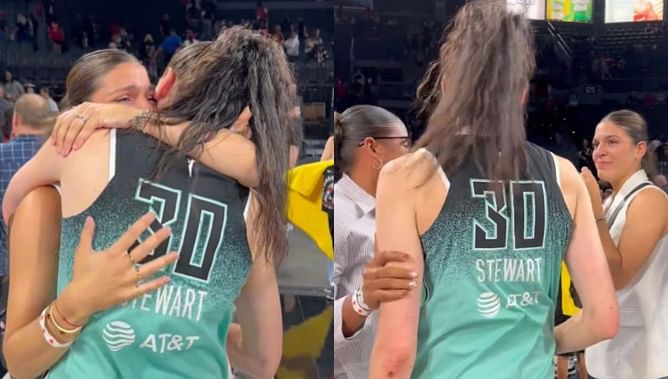 Breanna Stewart's wife Marta Xargay reacts after emotional Liberty superstar honors her late father with playoff win over Aces