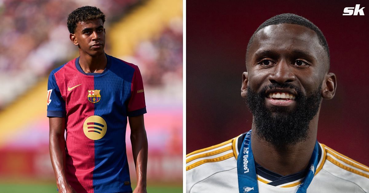 Antonio Rudiger is hugely impressed with Lamine Yamal (Images: Getty)