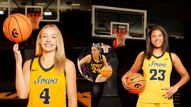 Iowa’s Jada Gyamfi and Kylie Feuerbach react to former Hawkeye Gabbie Marshall’s stylish date outfit with BF Spencer Touro