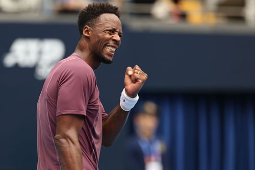 Monfils celebrates a point in the 2024 China Open - Day 5 - Source: Getty