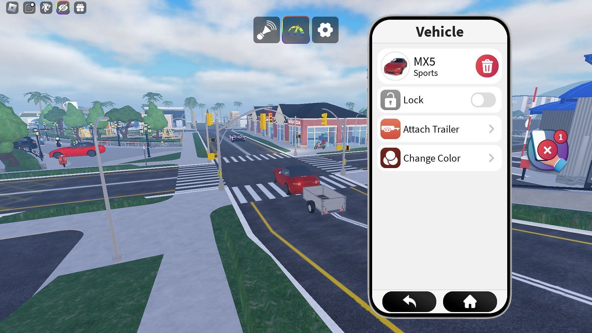 New trailer attachment for small rides (Image via Roblox)