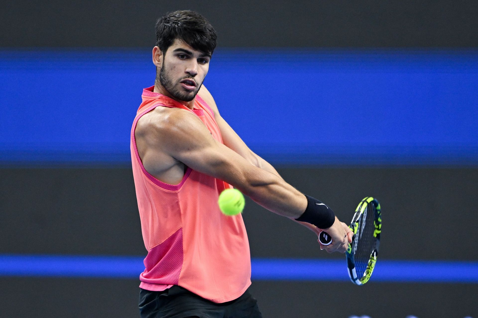 Carlos Alcaraz in action at the 2024 China Open (Picture: Getty)