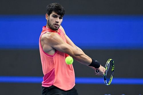 Carlos Alcaraz in action at the 2024 China Open (Picture: Getty)