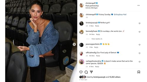 Kyle Juszczyk's wife Kristin impressed with Jared Goff's wife Christen Harper [Image credit: @christengoff IG]