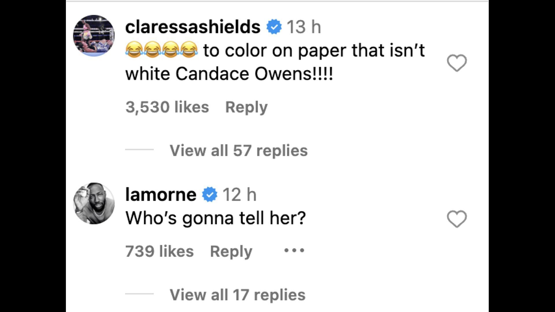 Social media users slammed Owens as she questioned the existence of a white crayon. (Image via Instagram)