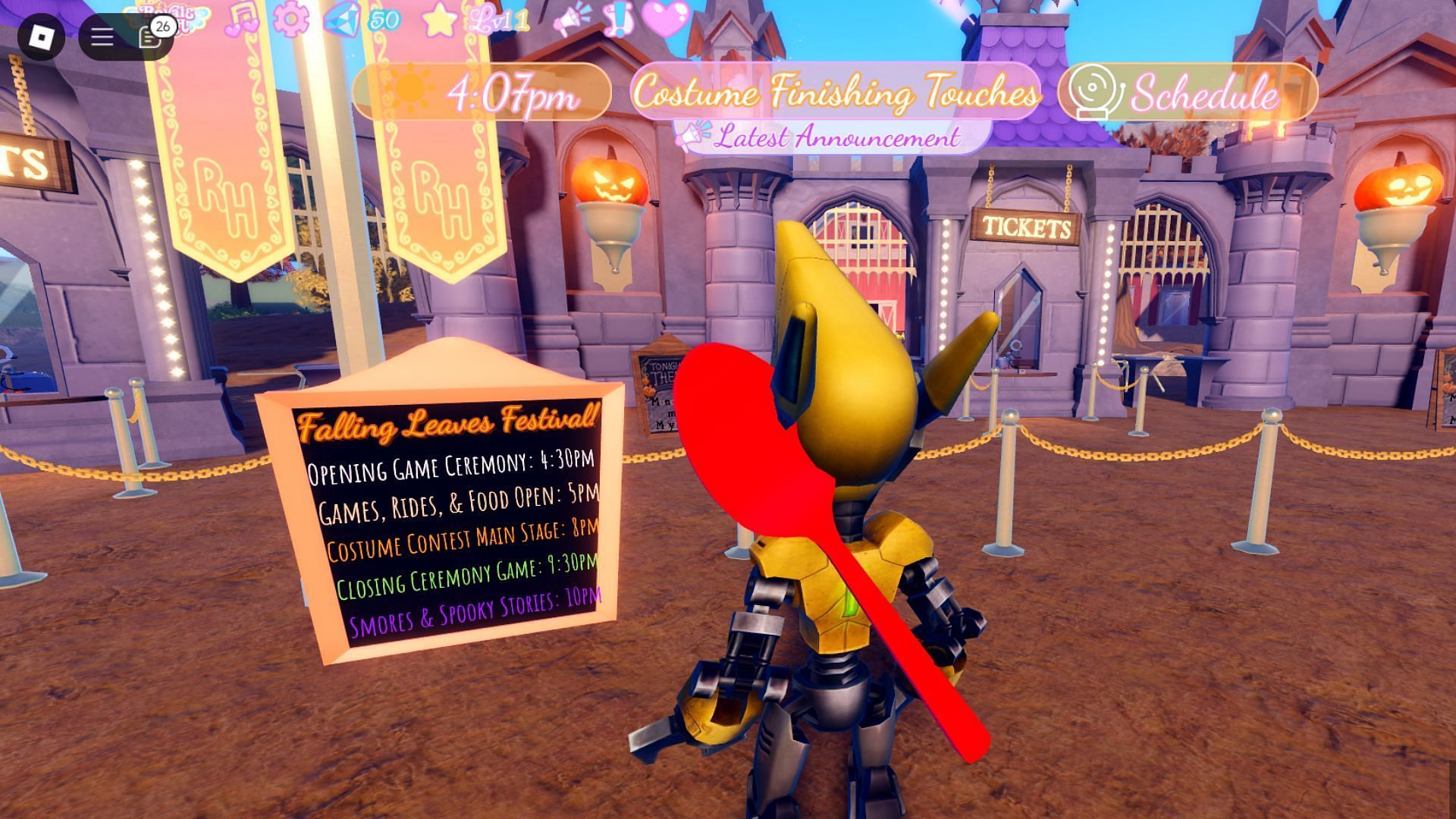 Falling Leaves Festival in Royale High (Image via Roblox)