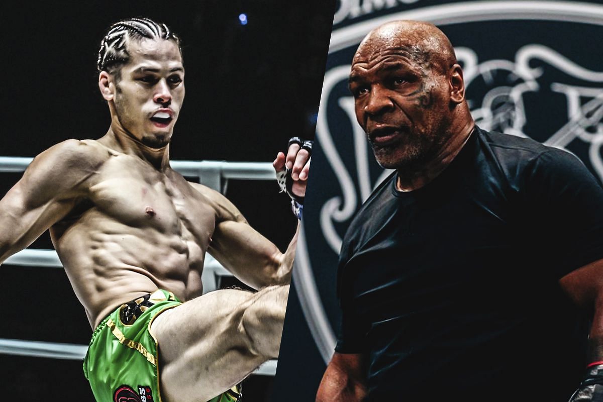 Eddie Abasolo (L) and Mike Tyson (R) | Images from ONE Championship and Mikey Tyson (Instagram)