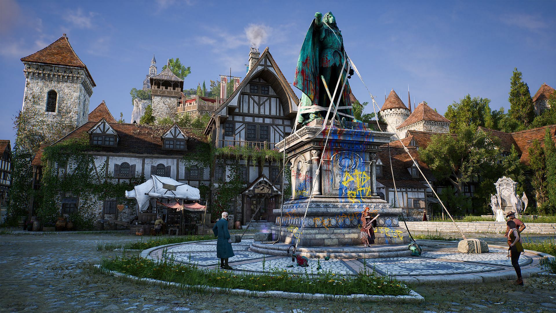 Throne and Liberty features vibrant towns (Image via NCSoft)