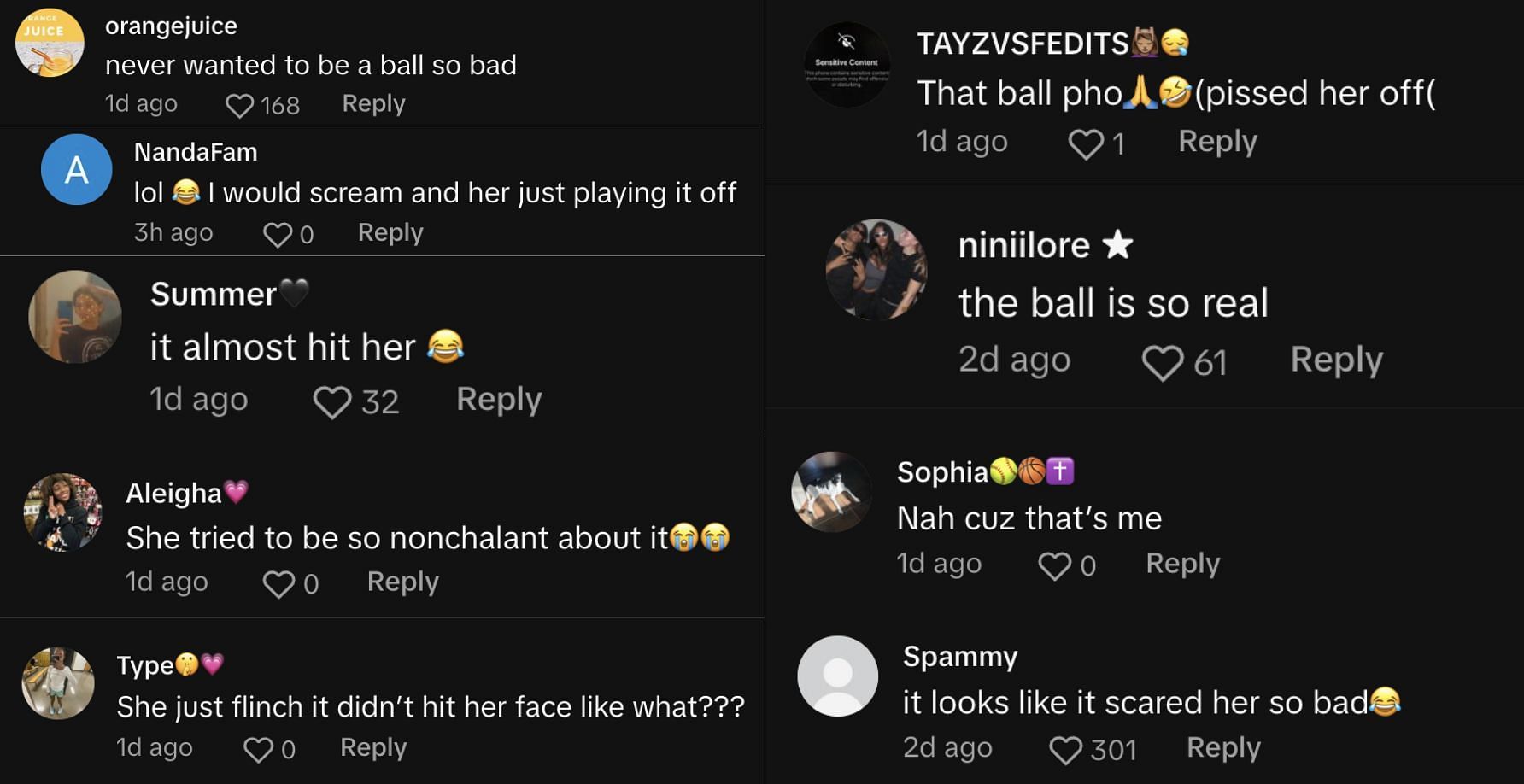 Fan reactions to Paige Bueckers (Credits: TikTok/@lil.paigey_5)