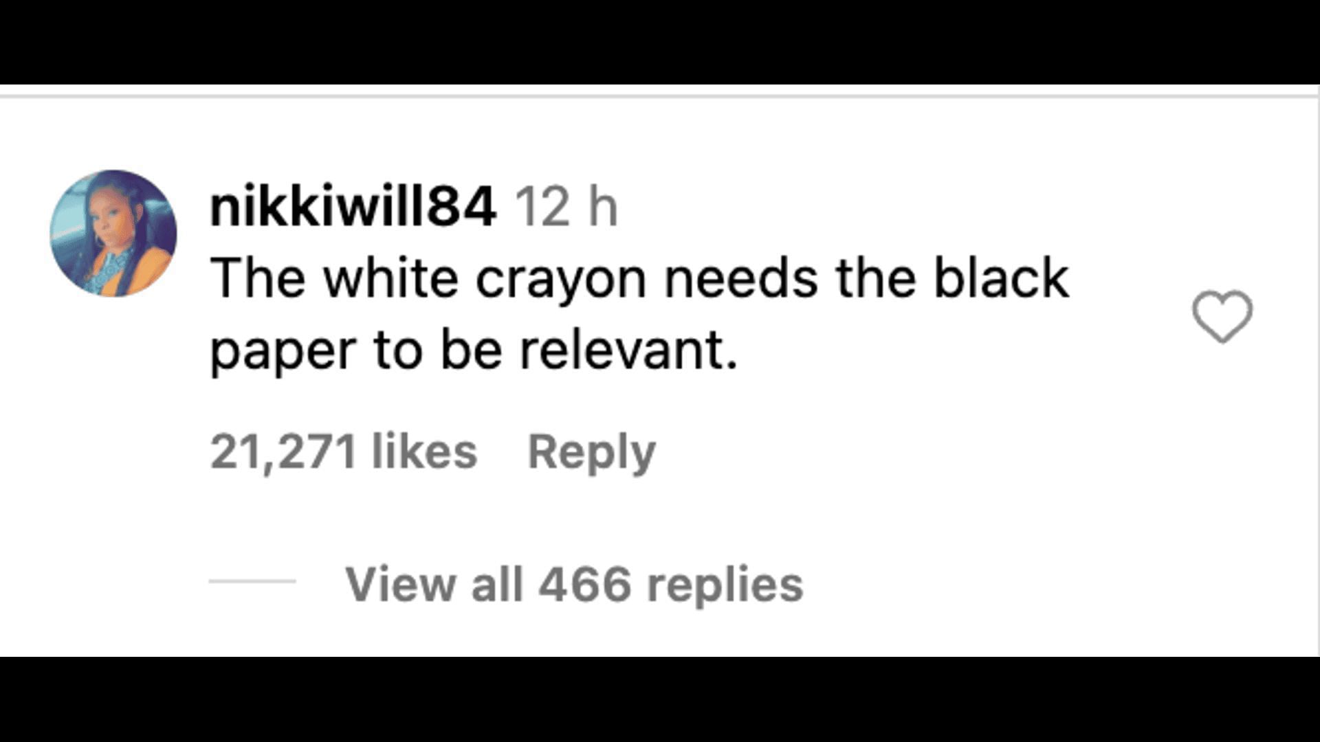 Social media users slammed Owens as she questioned the existence of a white crayon. (Image via Instagram)