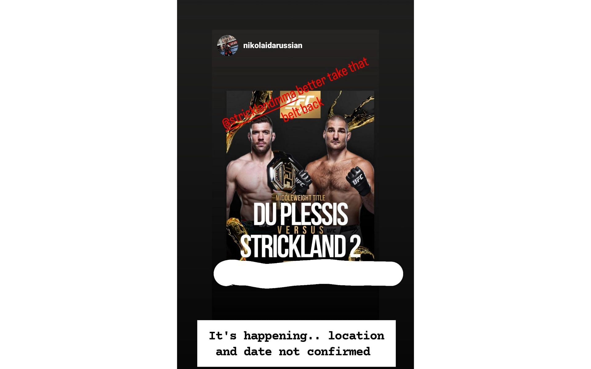 Strickland&#039;s Instagram post