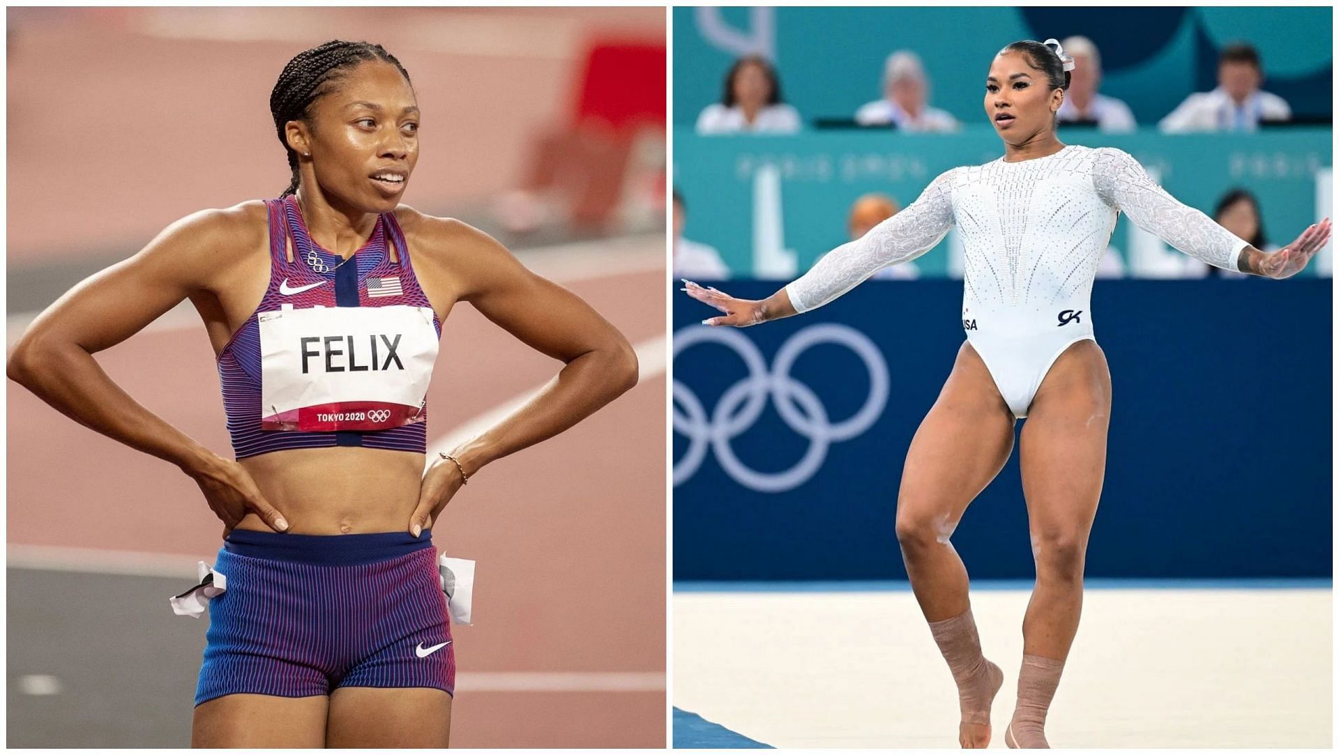 Allyson Felix and Jordan Chiles 