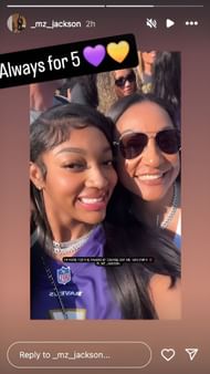 Jayden Daniels's mom commented on Reese's story