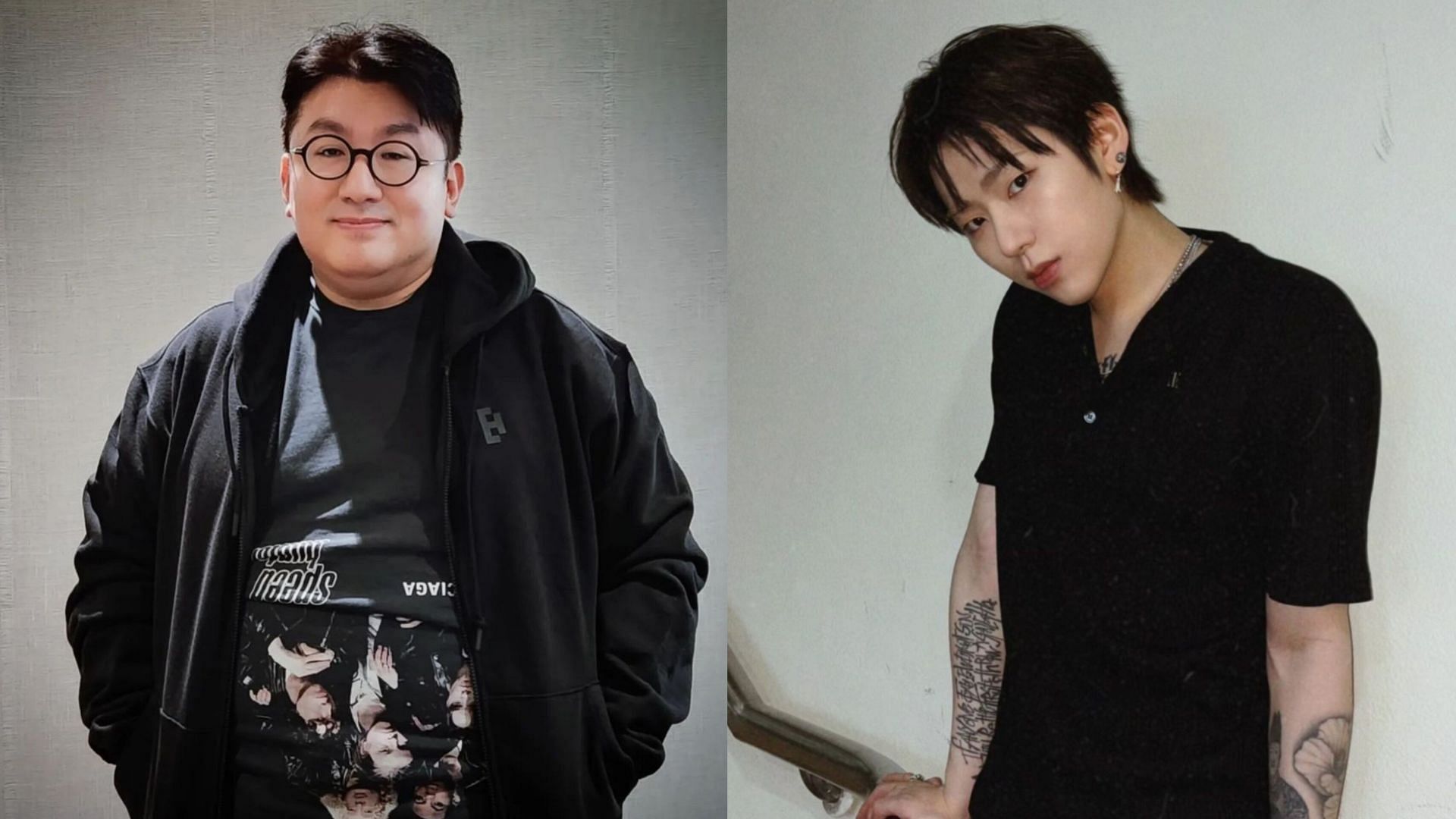 Bang Si-hyuk and Zico (Images via Instagram/@hitmanb72 &amp; @woozico0914)