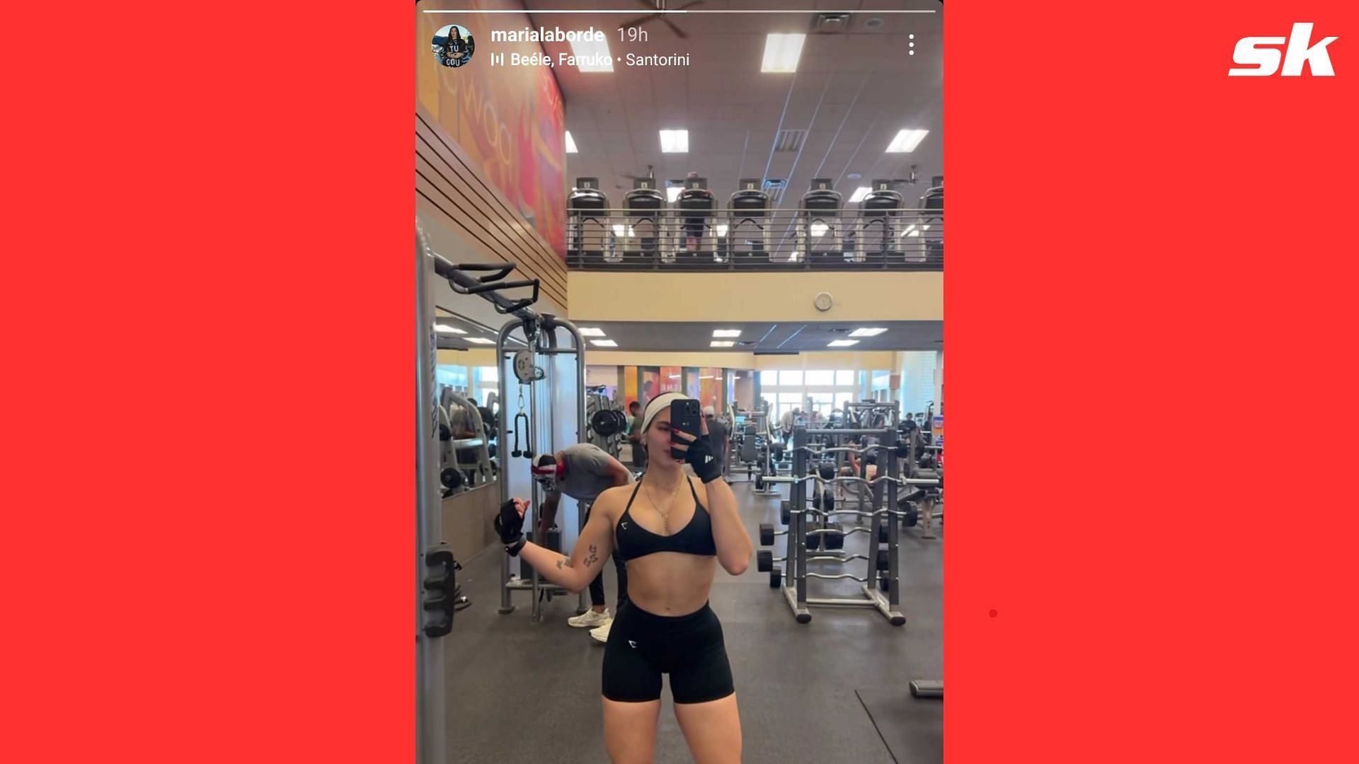 Maria Laborde taking to Instagram to show off her outfit amidst another gym session (Instagram/maria.laborde)