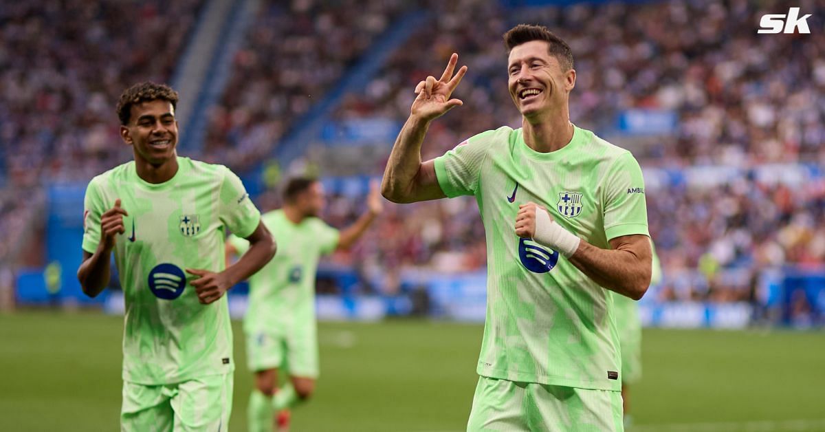 Robert Lewandowski scored a hattrick to secure Barcelona