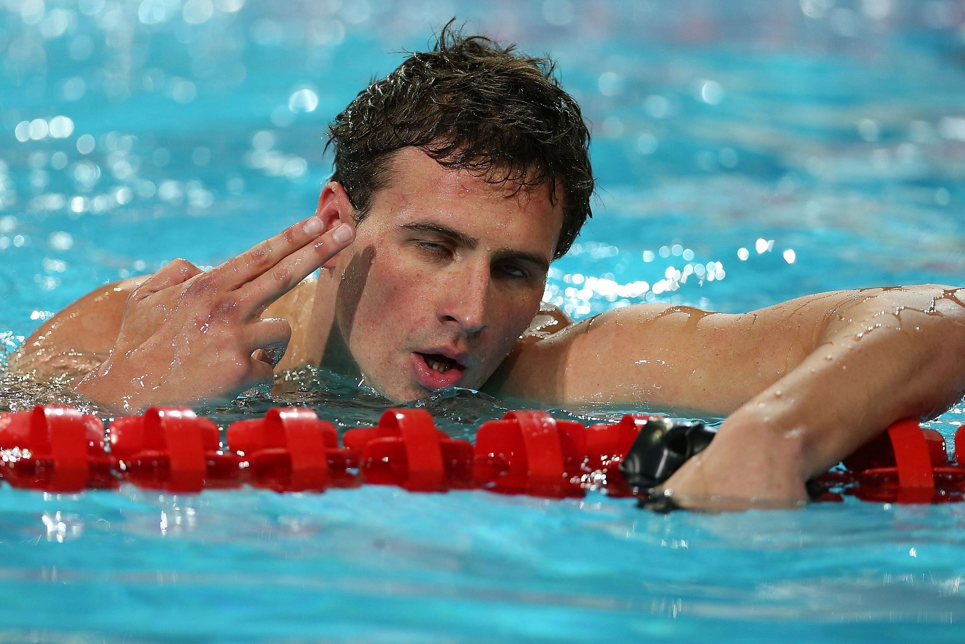 Ryan Lochte on the fifth day of the 11th FINA World Swimming Championships (Image via: Getty Images)