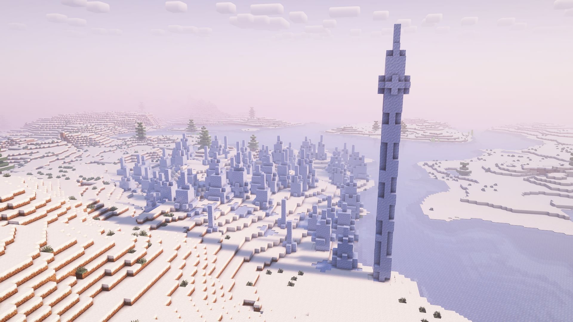 Ice Spikes are one of the rarest cold biomes in the game (Image via Mojang Studios)