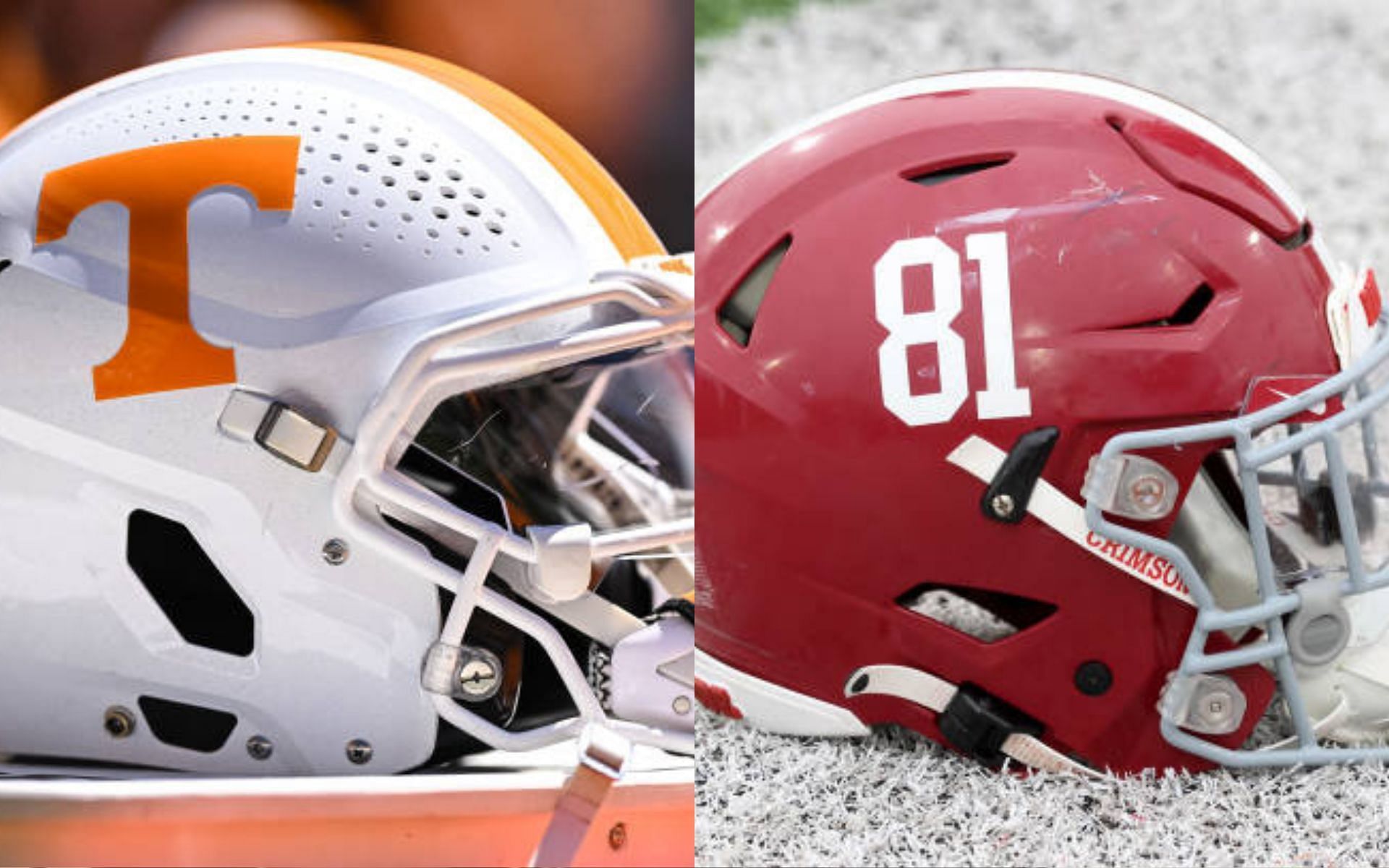 Tennessee Volunteers (left); Alabama Crimson Tide (right)