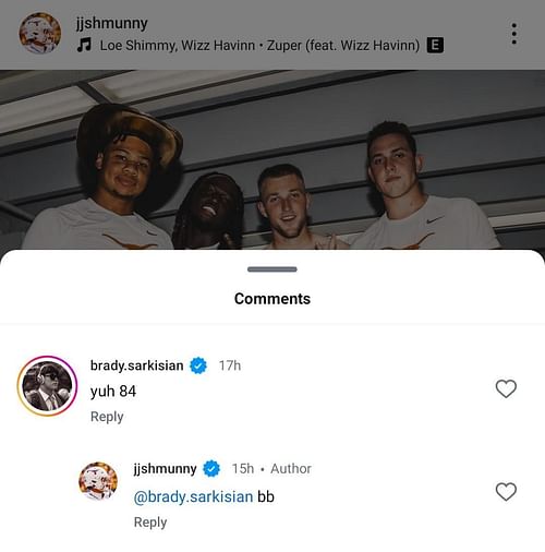 Brady's IG comment