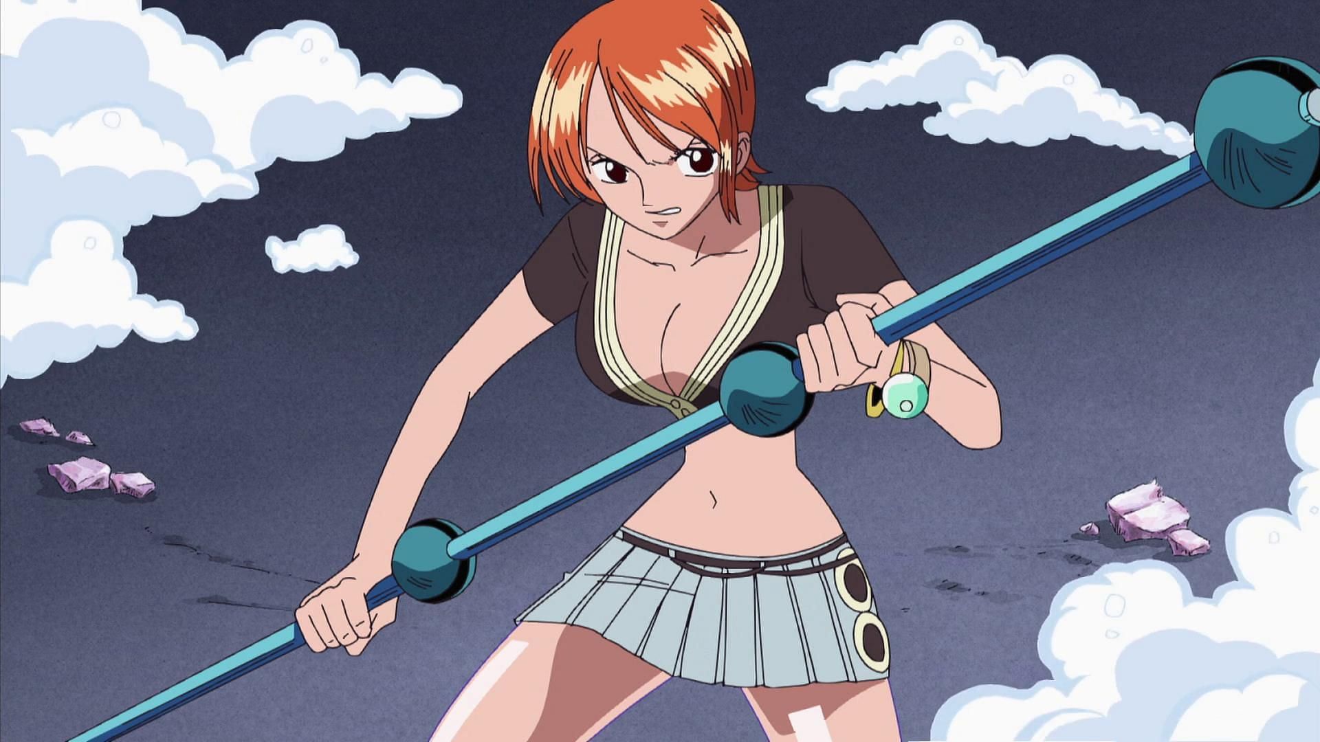 Nami using the Clima-Tact in Enies Lobby (Image via Toei Animation)