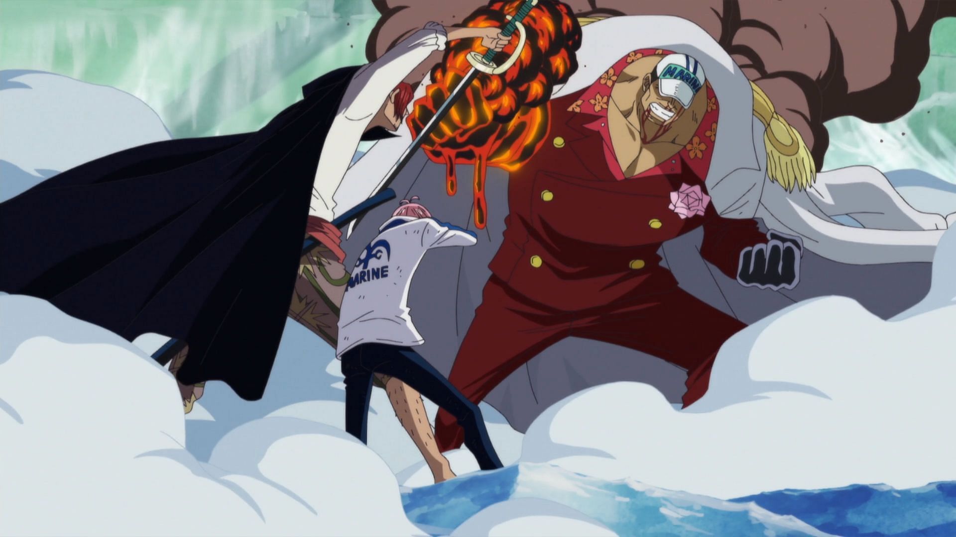 Despite being unnaturally powerful, Akainu&#039;s Devil Fruit isn&#039;t invincible (Image via Toei Animation)