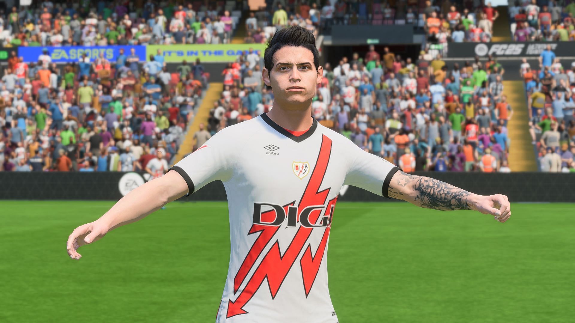 James Rodriguez playing for Rayo Vallecano in FC 25 (Image via EA Sports)